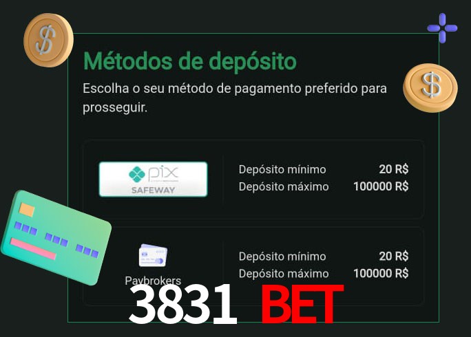 O cassino 3831 bet oferece uma grande variedade de métodos de pagamento